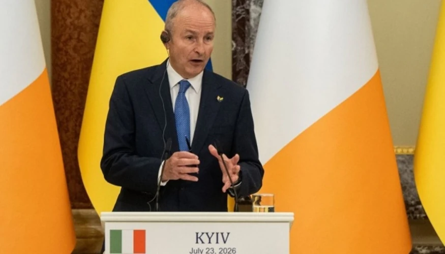 Прем'єр-міністр Ірландії Мікхол Мартін та Президент України Володимир Зеленський на спільній пресконференції у Києві 23 липня
