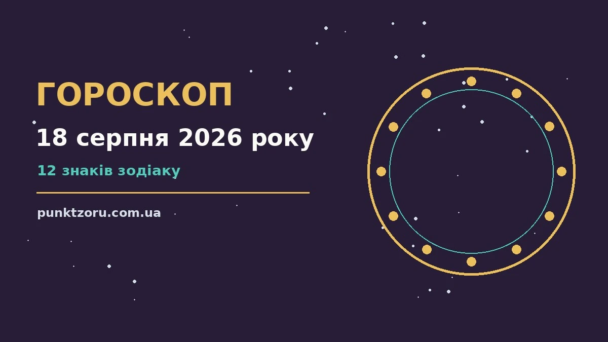 Зоряне небо над містом у передсвітанкових барвах ілюструє гороскоп на 18 серпня 2026 року