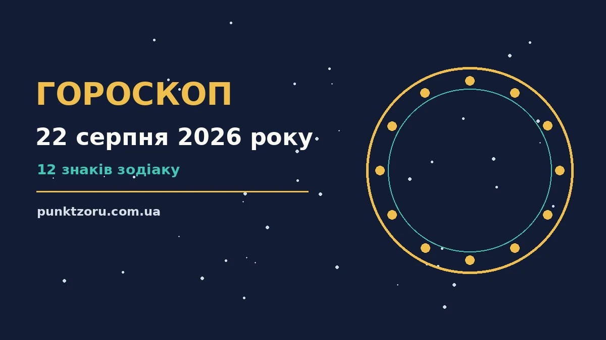 Зоряний гороскоп на 22 серпня 2026 року, суботу
