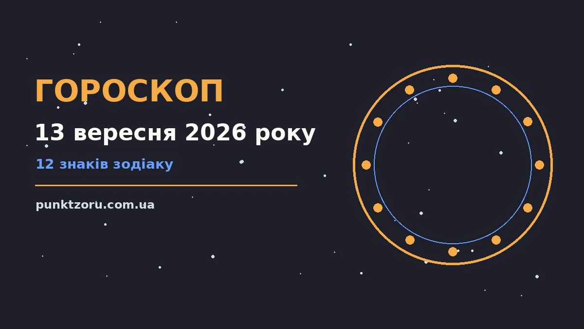 Гороскоп на 13 вересня 2026 року, настрій і ділові шанси дня