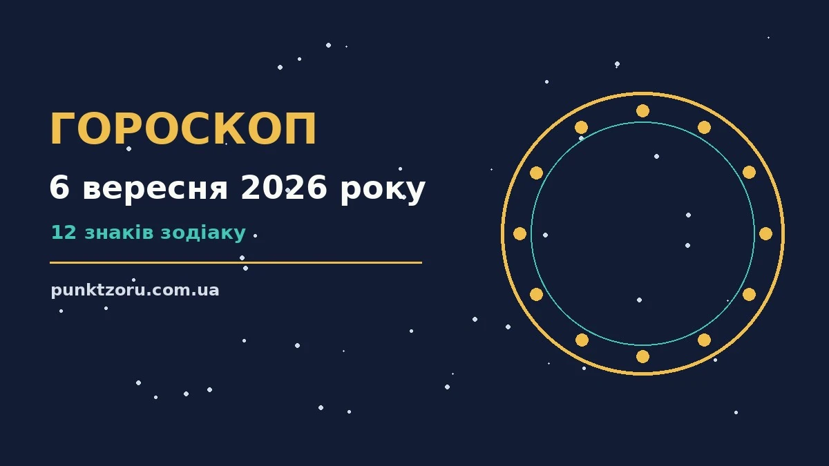 Недільний гороскоп на 6 вересня 2026 року — настрій, шанси і практичні поради для дванадцяти знаків зодіаку